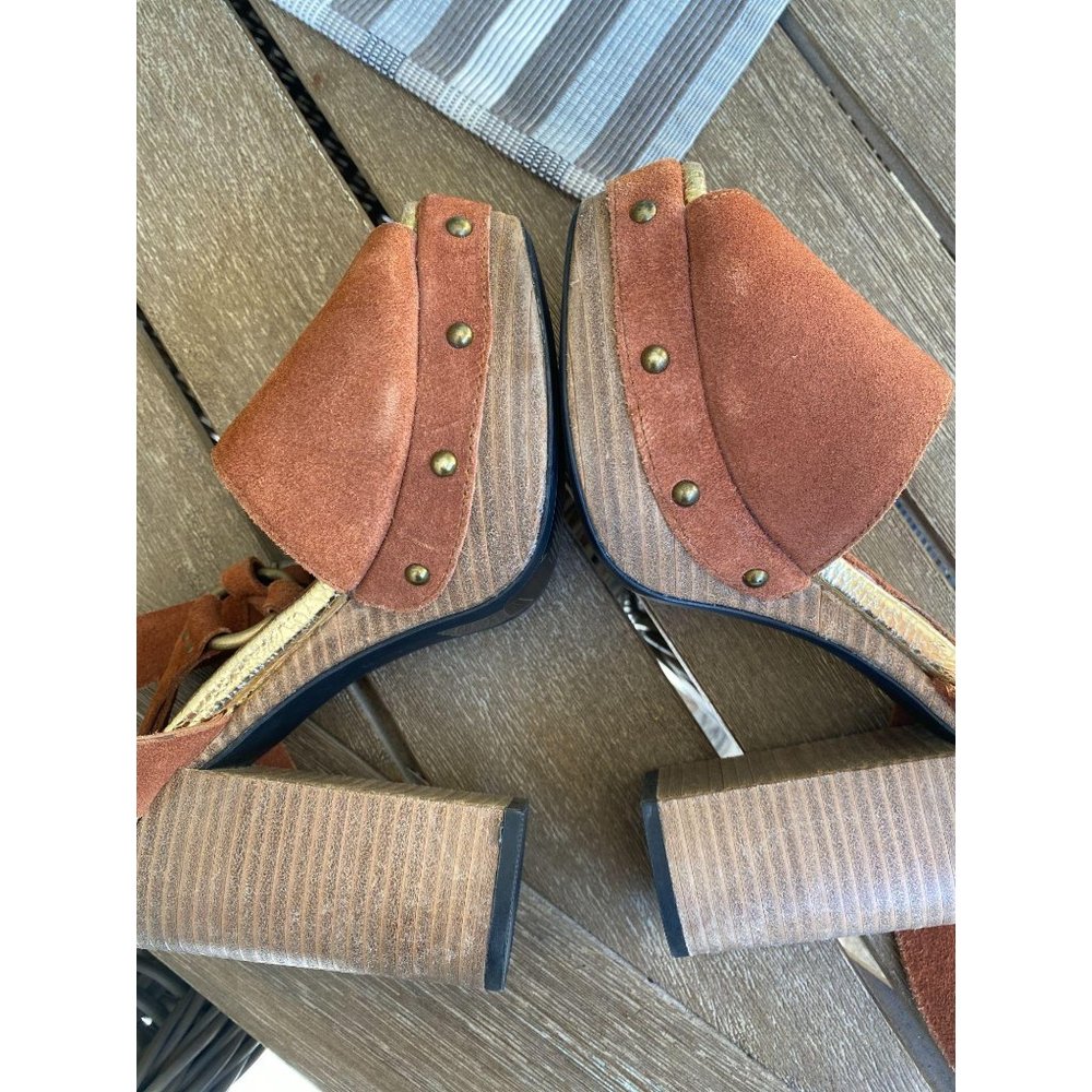(Sold) Free People Justine Platform Block Heels 37 - Picture 10 of 12